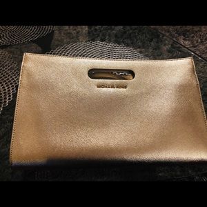 Michael Kors pale gold clutch